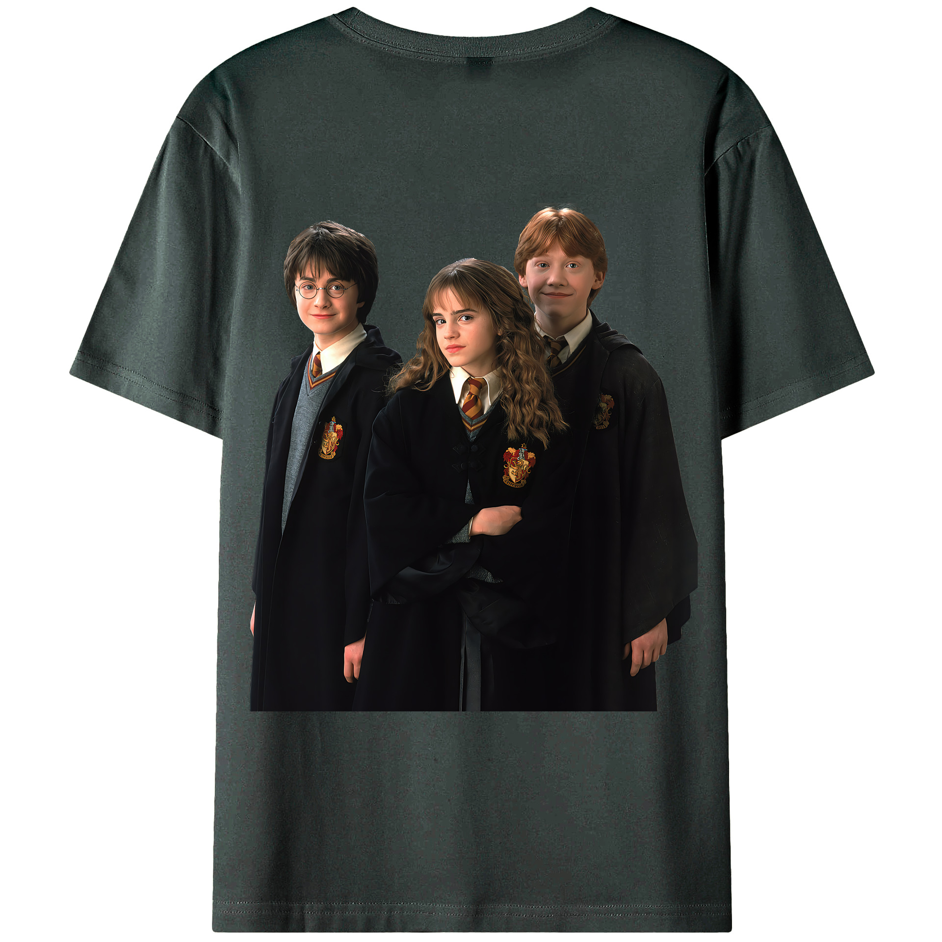 （画像用） Harry Potter ハリー・ポッターシリーズ 綿100％ メンズ半袖Tシャツ（バックプリント） 通気性